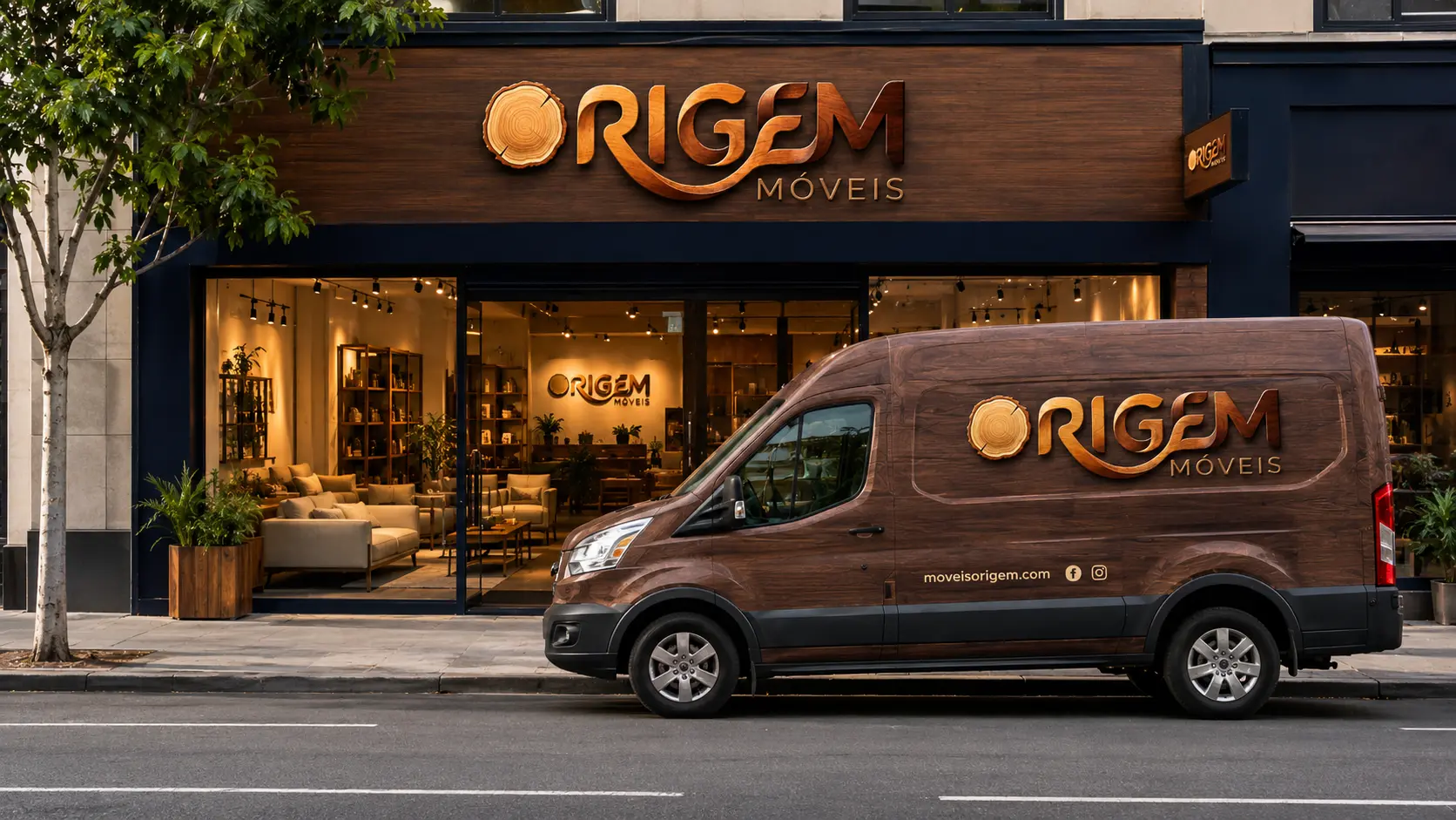 Van de entregas Origem Móveis