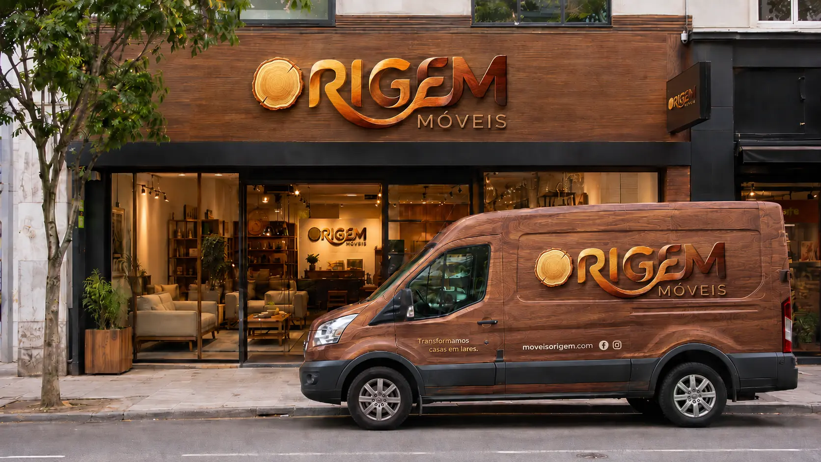 Van de entregas Origem Móveis